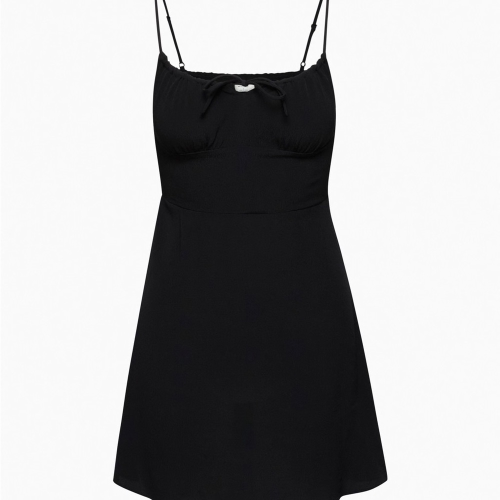 Aritzia Black Mini Dress with Tie Neck and Adjustable Straps